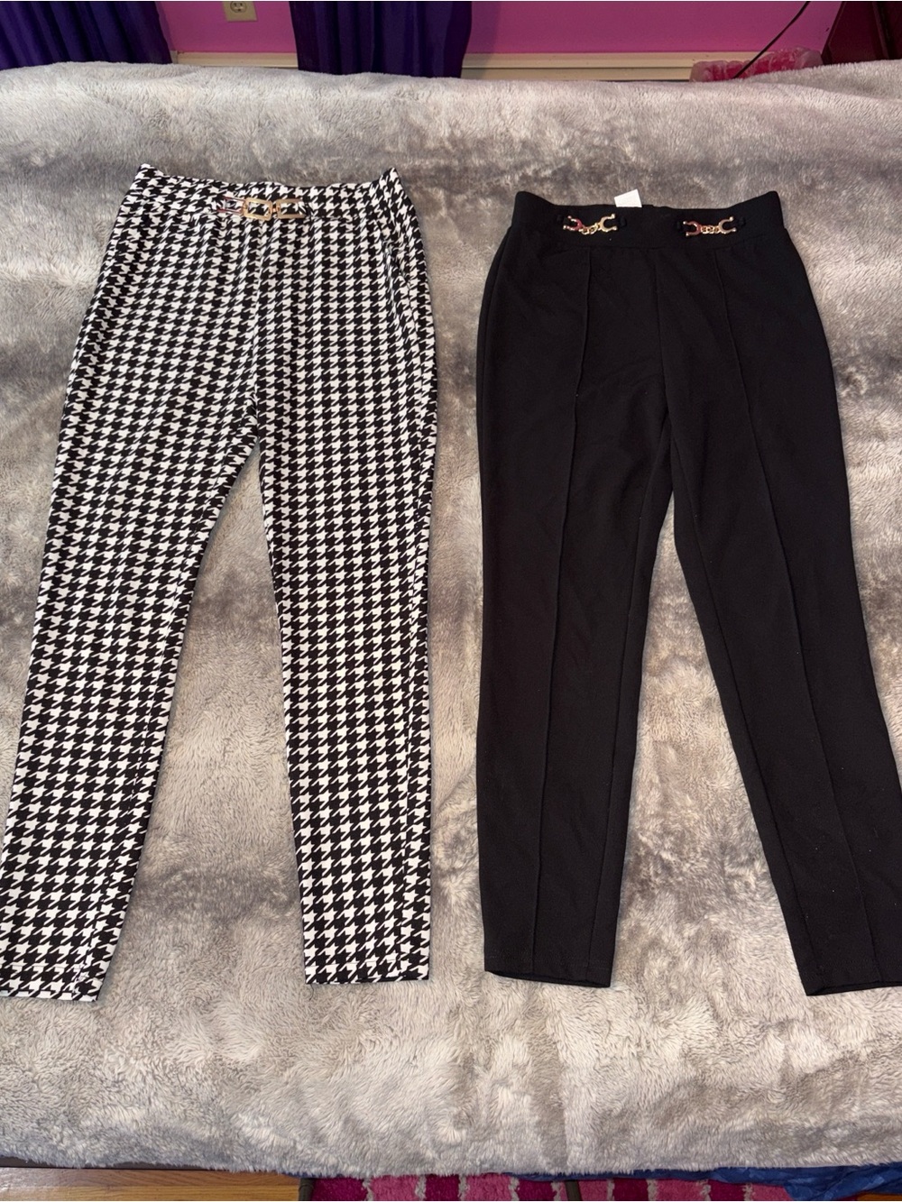 2FOR1 Black & Houndstooth Slim Ponte Pants 📚